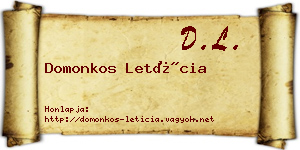 Domonkos Letícia névjegykártya